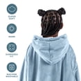 thumbnail image 3 of Bare Home Plush Sherpa Wearable Blanket - Fluffy & Soft - Lightweight - Youth, Light Blue, 3 of 7