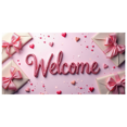 thumbnail image 2 of Welcome Decorative Banner with Roses and Hearts for Parties Events Celebrations Wedding Backdrop Party Decoration and Indoor Photography Background, 2 of 4