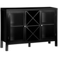 thumbnail image 1 of HOMCOM Sideboard Buffet Cabinet W/ X-Shaped Wine Rack for Living Room Black, 1 of 10