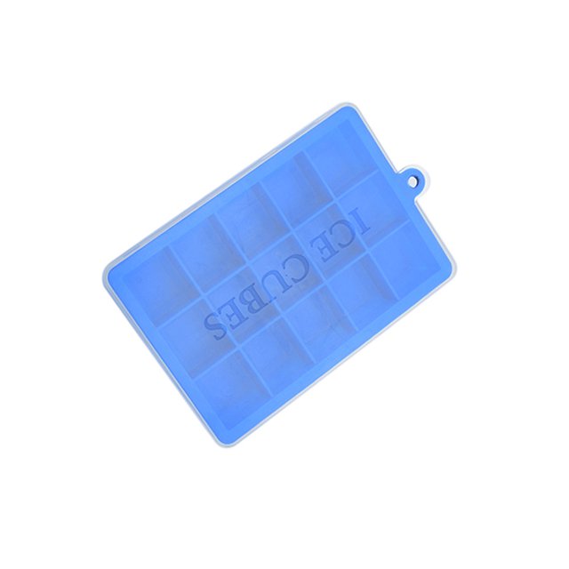 VONKY Home Ice Cube Tray Molds with Lid Silicone Reusable Squared Cubes Cream Moulds Removable Freezer Maker Kitchen Making Green Dark Blue