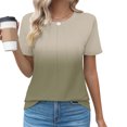 thumbnail image 2 of Blouses pour Femmes Col Rond Mode Décontractée Manches Courtes Printemps/été Haut, 2 of 5