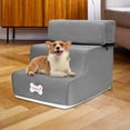 thumbnail image 4 of Soft Dog Stairs Ladder Non Slip Outdoor Small Cat Ramp Indoor Washable Step Removable Zipper Cover Puppy for Dogs and Cats Couches , gray, 4 of 8