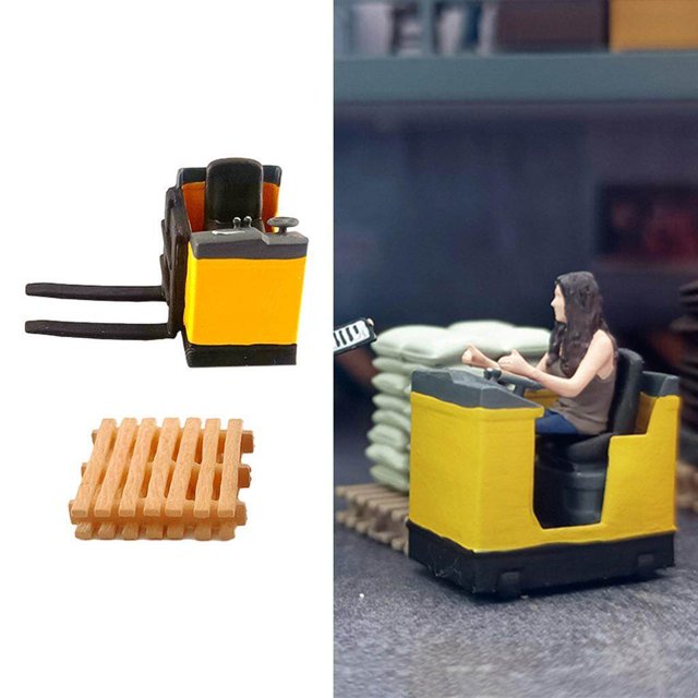 thinsony Agencement d'Atelier de Réparation Automobile à l'Échelle 1/64 Diorama Modèle de Voiture Jouet 2 Jaune