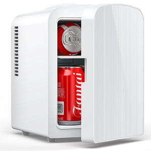 Electactic 4L/6 Boîtes Mini Réfrigérateur, Réfrigérant compact portable, Frigidaire petit soin de la peau, Nourriture et boissons, Petit refroidisseur pour chambre, Dortoir, Voiture, Bureau, Blanc