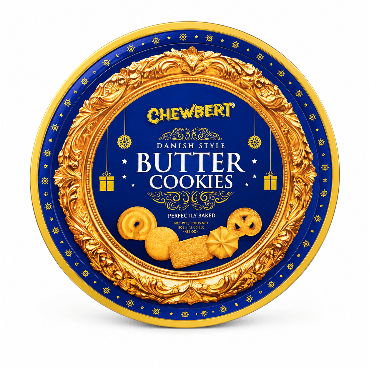Chewbert Biscuits au Beurre de Style Danois en Boîte Métallique, 908 g