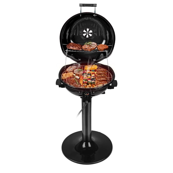 Techwood Barbecue Portatif 1600 W – Gril Sans Fumée pour Intérieur/extérieur, Conception à Double Couche pour 15 Portions, Idéal pour Condos, Patios et Cours Arrière