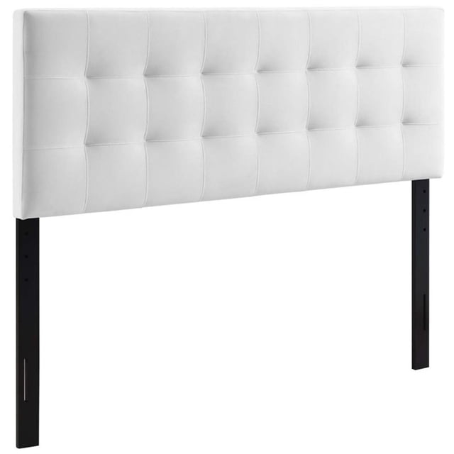 Pemberly Row King Biscuit Tufted Performance Velvet Headboard in White