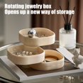 thumbnail image 4 of SLYNSHome Jewelry Organizer Plastic Jewelry Storage Box Earring Holder for Women,3-Layer Rotating Travel Jewelry Tray Case for Bracelets Rings Bracelets, 4 of 9
