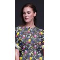 thumbnail image 3 of Bimba Rayon Circle & Triangle Geometric Smocked Waist Printed Gown Maxi Side Slit LadiesDress-Small, 3 of 6