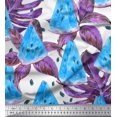 thumbnail image 1 of Soimoi Polyester Crepe Fabric Monstera Leaves & Watermelon Fruits Print Sewing Fabric Yard 42 Inch Wide, 1 of 3