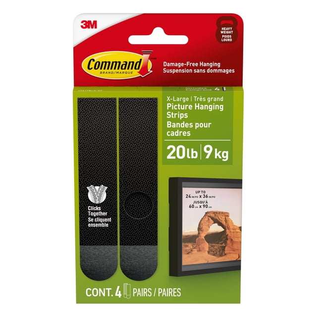 Command Picture Hanging Strips , 17217BLK-EF