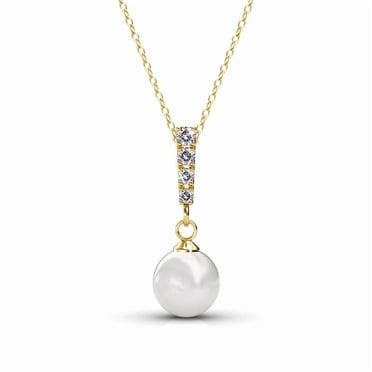 Cate & Chloe Gabrielle Collier de Perles Coquillage Plaqué Or Jaune 18k avec Cristaux Swarovski pour Femmes