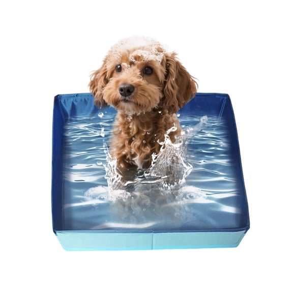 Ainf Foldable Square Pet Pool Bath Tub For Dogs And Cats Indoor Outdoor Portable PVC Pet Bathing Tub Swimming Pool