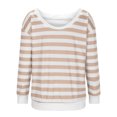 thumbnail image 4 of AherBiu Chemises Surdimensionnées à Manches Longues pour Femmes Col Rond Pull Ample Blouses à Épaules Tombantes, 4 of 8