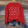 thumbnail image 2 of Penkiiy Chandail à Imprimé Cœur pour Femme, Manches Longues, Col Ras du Cou, Décontracté, Ample, Style Vintage, Chandail Graphique « Love », Hauts, S, Rouge, 2 of 5