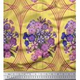 thumbnail image 1 of Soimoi Silk Fabric Geometric & Flower Artistic Printed Fabric 1 Yard 42 Inch Wide, 1 of 3