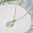 thumbnail image 1 of 26 English Letters (A-Z) Necklace For Women Titanium Steel Stainless Steel Pendant Necklace Pearl Shell Oil Drop Necklace As Gift For Wife , Daughter, Friend, 1 of 9