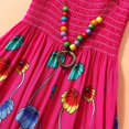 thumbnail image 4 of Robe d'Été Filles Robe de Fleurs Enfants Fille Belle Robe Bohème Plage Robes de Coton Sans Manches Arc-en-Ciel Robe de Soleil avec Collier 2-10 Ans, 4 of 9