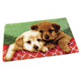 thumbnail image 1 of Lovely Two Dogs Latch Hook Kits Rugs Latch Hook Cushion Kits with Printed Canvas Puppy, 1 of 8