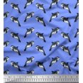 thumbnail image 1 of Soimoi Blue Moss Georgette Fabric Dolphin Ocean Printed Fabric 1 Yard 44 Inch Wide, 1 of 3
