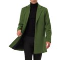 thumbnail image 1 of INSPIRE CHIC Men's Coat Notched Lapel Single Breasted Mid-Weight Long Sleeve Coat XL Green, 1 of 7