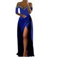 thumbnail image 2 of Gspmoly Robes pour Femmes Grande Taille, Robe à Épaules Dénudées pour Femmes, Robe à Manches Longues à Col en V, Robes de Vacances pour Femmes Offres, 2 of 6