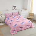 thumbnail image 3 of Erosebridal Ensembles de Literie Nœud de Rêve Double avec Couette, Insert de Couette Nœud Rose Violet, Déco Maison pour Filles, Réversible, 3 of 7