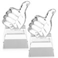 thumbnail image 1 of Shisuyan 2pcs Award Trophy Desk Crystal Trophy Decors Winner Finger Trophy Award Decorative Crystal Trophy Model, 1 of 8