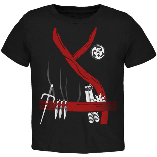 Halloween Red Clan Ninja Assassin Costume Toddler T Shirt