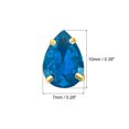 thumbnail image 2 of Unique Bargains 20Pack Teardrop Sew on Rhinestone - 10x7mm Glass Teardrop Crystal Rhinestones in Gold Prong Setting (Blue), 2 of 7