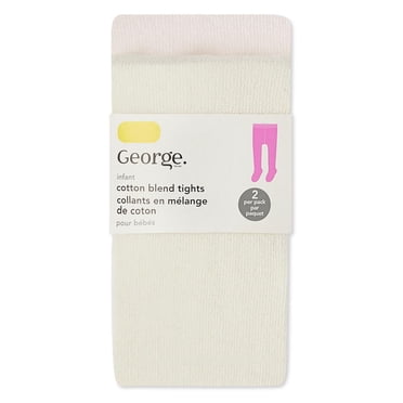 George Baby Girls' Cotton Blend Tights 2-Pack
