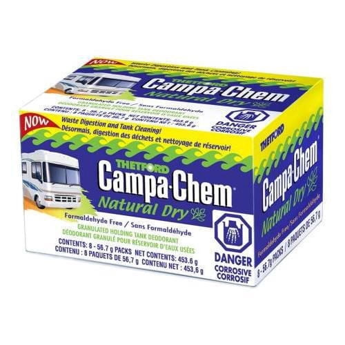 Campa-Chem DRY RV Holding Tank Treatment - Deodorant / Waste Digester / Detergent - 8 x 56.7g packets - Thetford 24603