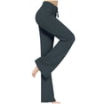 thumbnail image 2 of CFLVAEK Modal Yoga Pants Women Plus Size Tummy Control with Drawstring Athletic Solid Wide Leg Jogger Pant Stretch Mid Rise Jogging Trousers Casual Full Length Lounge Flare Leggings Dark Gray XXXL, 2 of 7