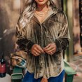 thumbnail image 1 of YUTK Vestes pour Femmes pour le Printemps / l'Automne, Mode Femmes Col Rabattu Manches Longues Manteau Cardigan Blouse Décontractée (Kaki, TG), 1 of 9