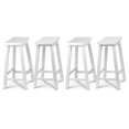 thumbnail image 1 of PJ Wood Classic Saddle-Seat 24In Kitchen Counter Stools, White (4 Pack), 1 of 7