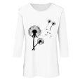 thumbnail image 4 of Plebaso Hauts pour Femmes Manches 3/4 Chemises Décontractées Imprimées Tunique à Col Ras du Cou Hauts Chandails Blouses pour Femmes, 4 of 4
