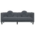 thumbnail image 2 of vidaXL Sofa avec Coussins 3 Places Velours Gris Foncé, 2 of 5