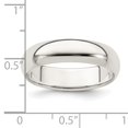 thumbnail image 2 of 925 Sterling Silver 5mm Half Round Size 4 Band Ring, 2 of 2