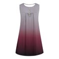 thumbnail image 4 of Dvkptbk Robe d'Été Décontractée pour Femme 2024 à Col Rond, Manches Courtes, à Blocs de Couleur, Robe de Plage Boutonnée, Ourlet Évasé, Fluide, Plissée, T-Shirt, Midi, Courte, 4 of 4