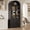 Black, variant on 72" Tall Arched Bookcase with Glass Doors, 5 Tier Display Bookshelf Storage Cabinet, Modern Floor Standing Organizer for Home Office Living Room, Brown