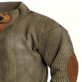 thumbnail image 2 of Trimestre Zip Sherpa Pull Pull Manches Longues Sweatshirt Col Homme Haut? XL Kaki, 2 of 5