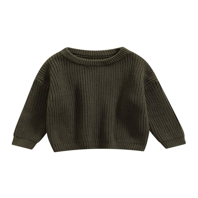Toddler Boys Girls Knit Sweater Oversized Sweatshirt Fall Winter Pullover Tops