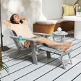 thumbnail image 1 of Costway Chaise Adirondack de Patio Tout Temps en HIPS Chaise Longue avec Repose-Pieds Rétractable Gris, 1 of 9