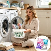 EGNMCR 40 Pieces 5 In 1 Sakur A Laundry Detergent Pods Flower Scen T Long Lastin G Freshness 5 Chambe R Enzyme Concentrated Laundry Capsules For Efficiency Washers P lastic Laundry Detergent Pods