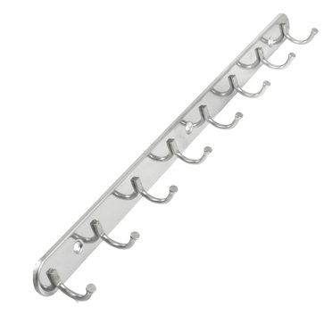 Silver Tone Towl Scarf Clothes Stainless Steel 20" Wall Hook Hanger w Screws