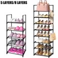 thumbnail image 1 of 5/8 Tiers Shoe Rack Storage  Metal Tubes Shoe Shelf Organizer  Multifunctional Shoe Stand  Easy Assembled Shoes Holder, 1 of 11