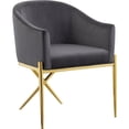 thumbnail image 1 of Meridian Furniture Xavier Chaise de Salle à Manger en Velours Gris, 1 of 5