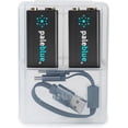 thumbnail image 1 of Pale Blue Lithium Ion Rechargeable 9V Batteries - 2 Pack, 1 of 5
