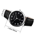 thumbnail image 2 of Classic Roman Numeral Dial Men's Wristwatch with Calendar Function and Belt Strap for Gifting, 2 of 5
