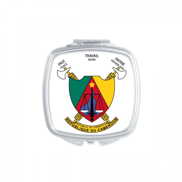 Yaounde Cameroon National Emblem Square Mirror Portable Compact Pocket Makeup Double Sided Glass